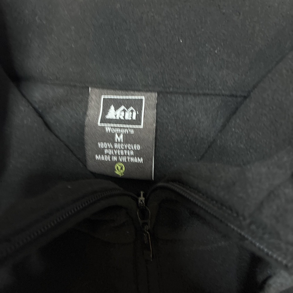 REI Co-op Black Quarter Zip Fleece Pullover Top Womens Medium - Picture 2 of 10
